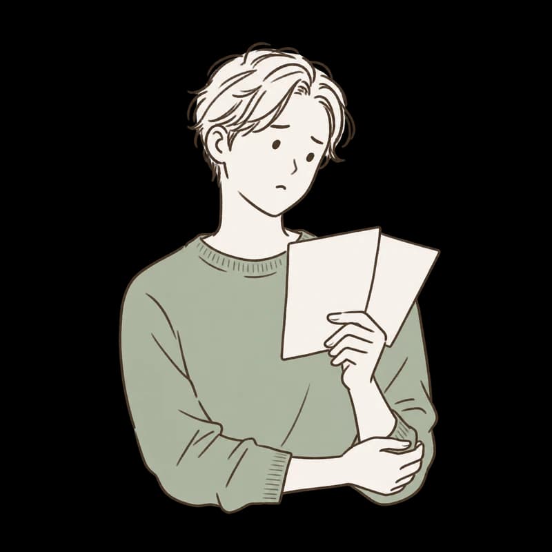 見積書を見比べ、予算を考える人のイラスト