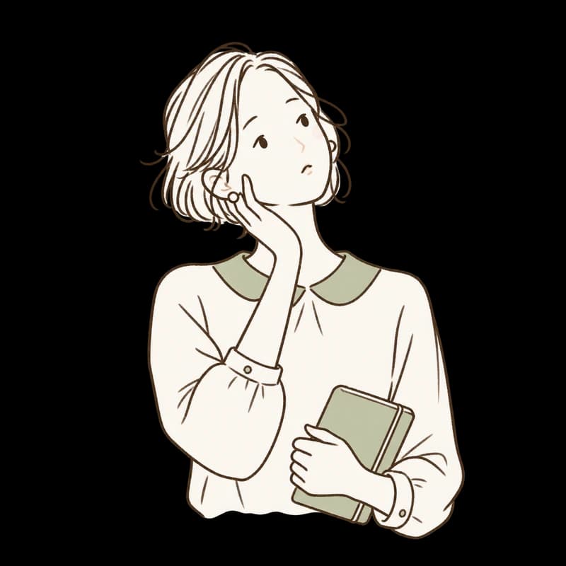 ノートを手に、準備の順番を考える人のイラスト
